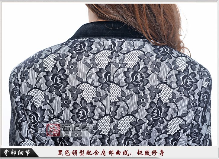 黑色女款一粒扣职业工作服定做背部细节图
