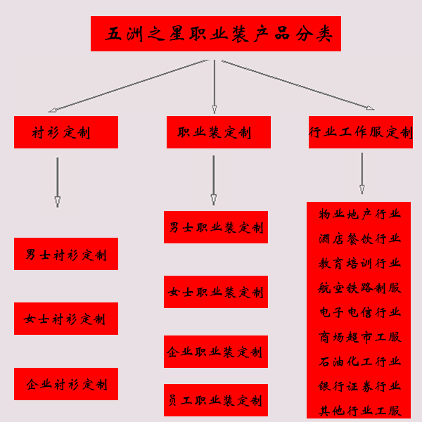 五洲之星产品分类图