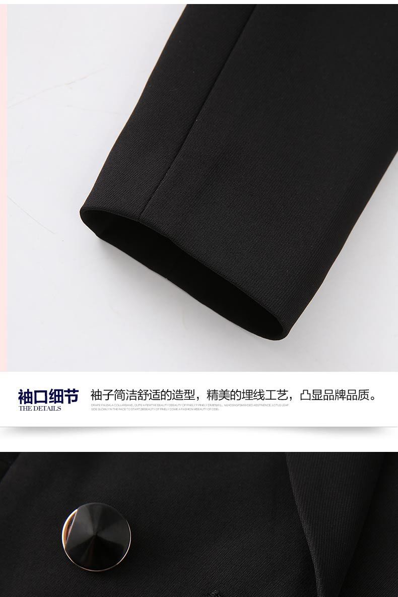 双排单粒扣女士职业装定制细节图 双排单粒扣女士职业装定制细节图