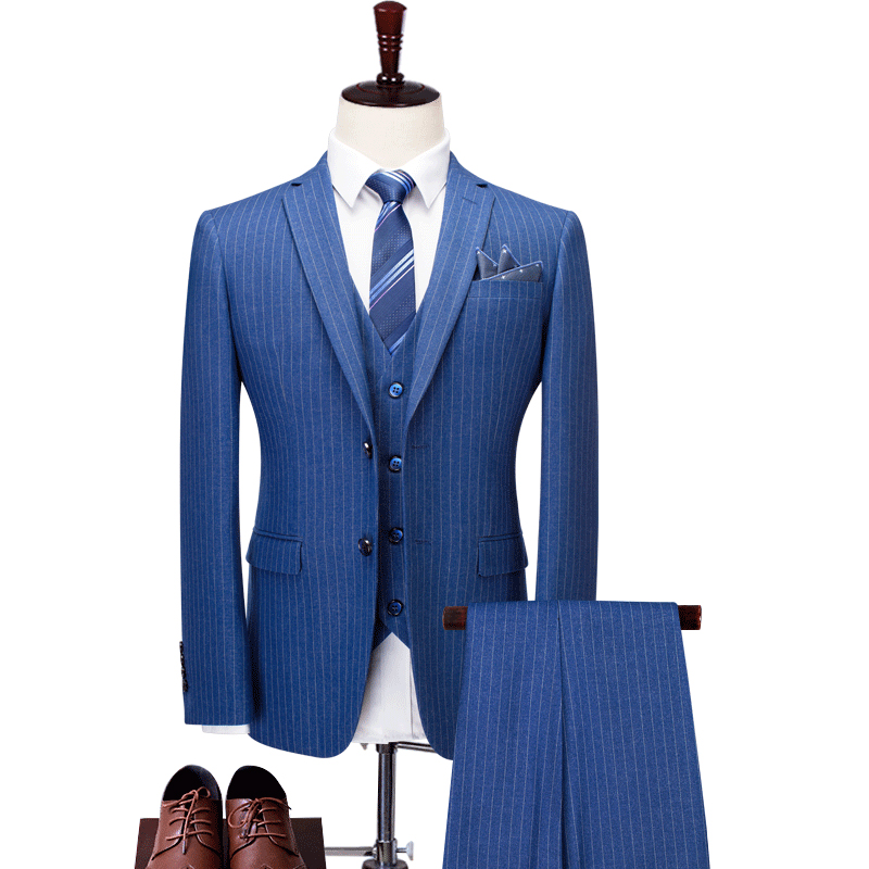 休闲时尚男士蓝色职业装定制款式图片