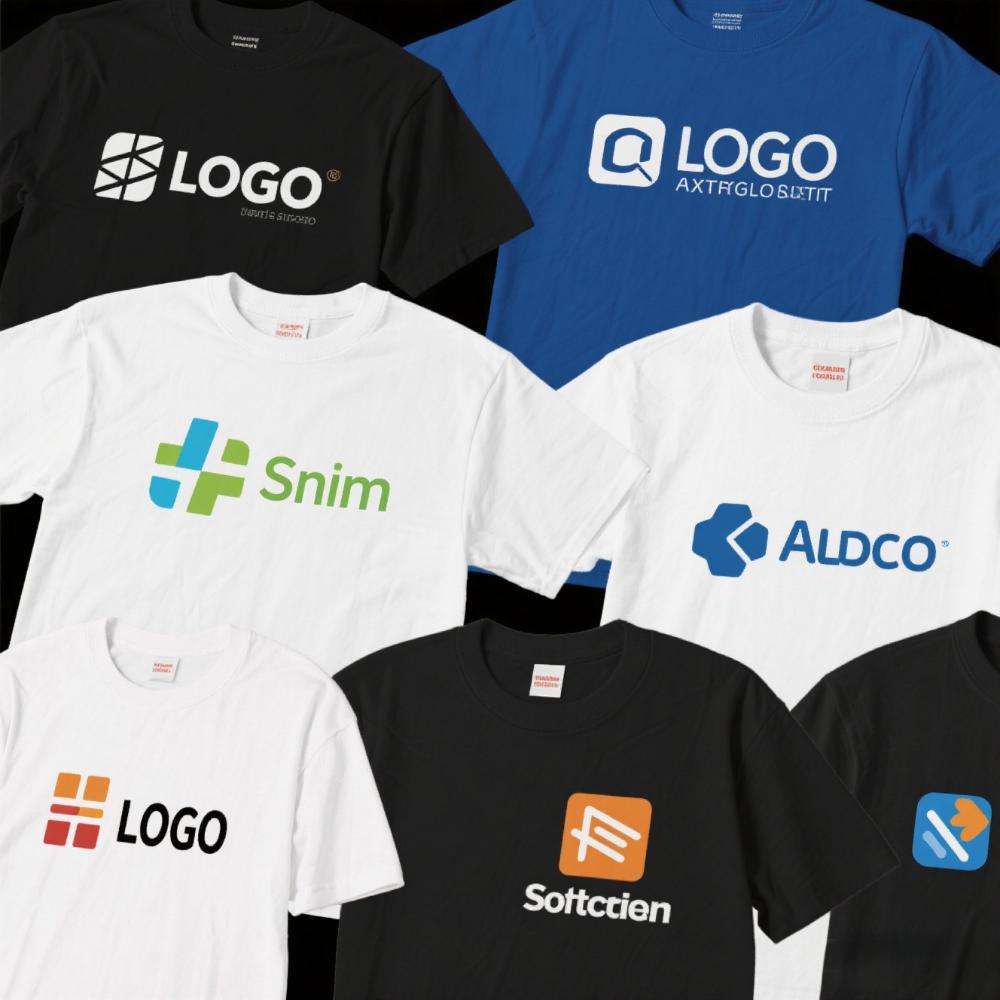 定制商务T恤的不同位置的LOGO展示